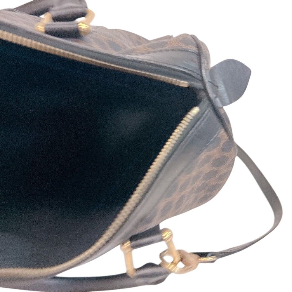 Celine Macadam Leather Boston Bag Brown — view 5