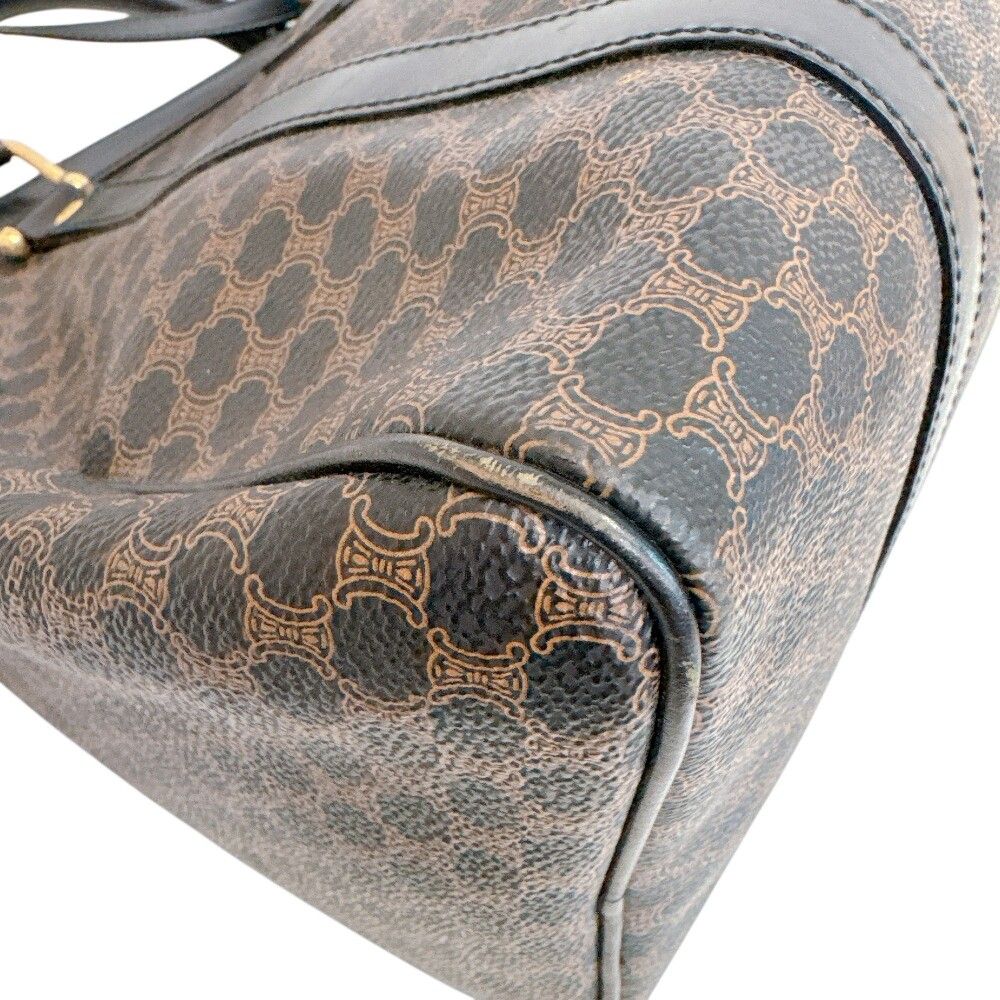 Celine Macadam Leather Boston Bag Brown — view 3