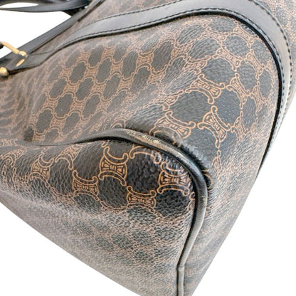 Celine Macadam Leather Boston Bag Brown — view 3