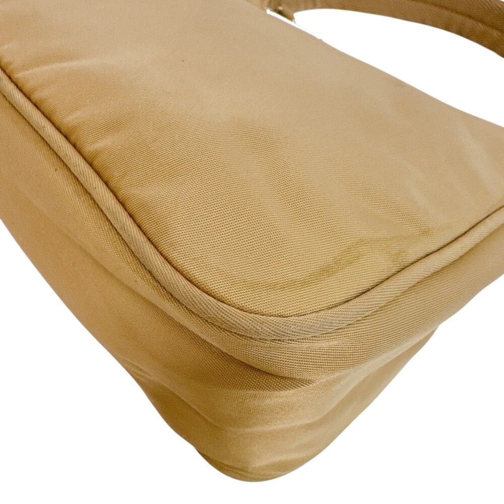 Prada Triangle Logo Nylon Pouch Beige — view 5