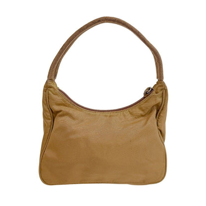 Prada Triangle Logo Nylon Pouch Beige — view 2