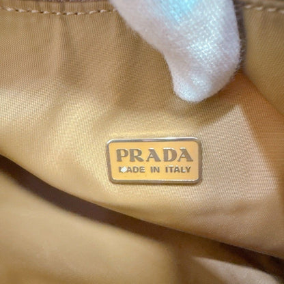 Prada Triangle Logo Nylon Pouch Beige — view 8