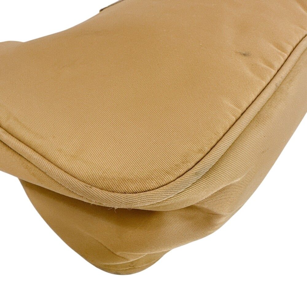 Prada Triangle Logo Nylon Pouch Beige — view 4
