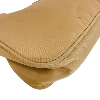 Prada Triangle Logo Nylon Pouch Beige — view 4