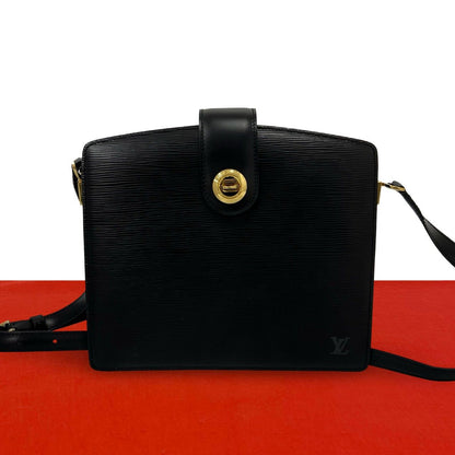 Louis Vuitton Vintage Capuchin Epi Leather Shoulder Bag Pochette Black Noir