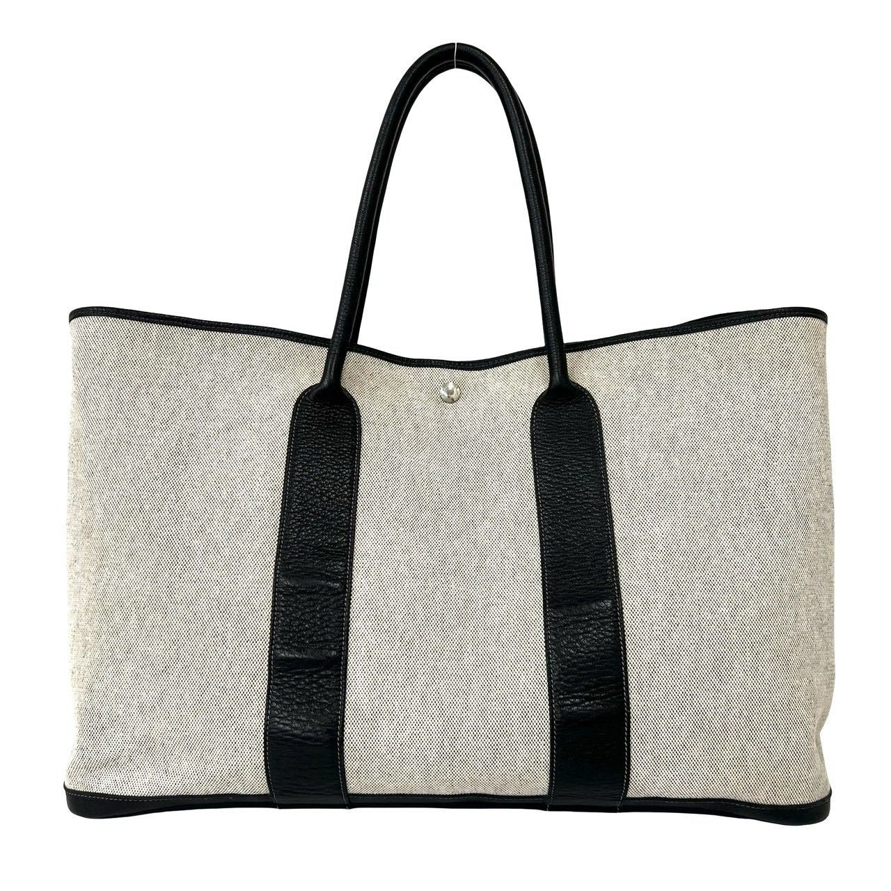Hermes Garden Party GM Toile H Negonda Tote Bag Ecru Noir — view 3