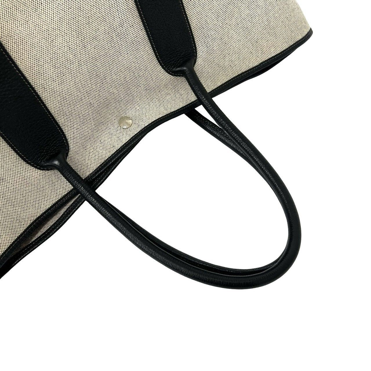 Hermes Garden Party GM Toile H Negonda Tote Bag Ecru Noir — view 4