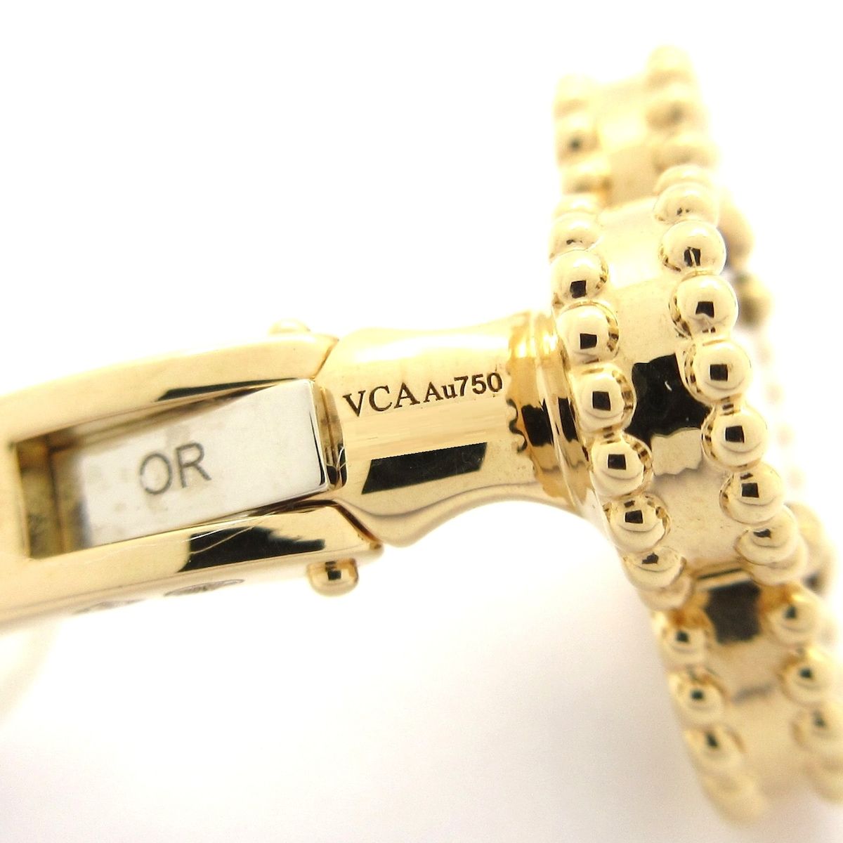 Van Cleef & Arpels Earrings Vintage Alhambra 18k Yellow Gold Dark Brown Clip — view 5