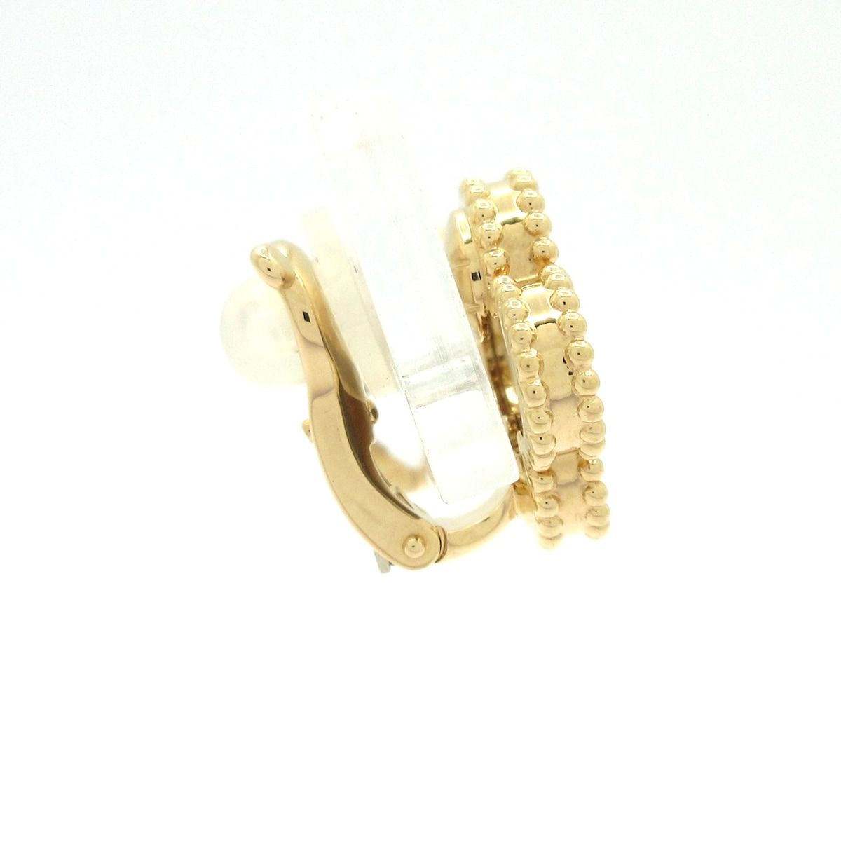 Van Cleef & Arpels Earrings Vintage Alhambra 18k Yellow Gold Dark Brown Clip — view 2