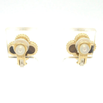 Van Cleef & Arpels Earrings Vintage Alhambra 18k Yellow Gold Dark Brown Clip — view 3