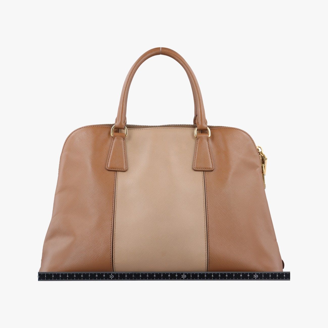 Prada Promenade Brown Beige Saffiano Leather 180 10 — view 2
