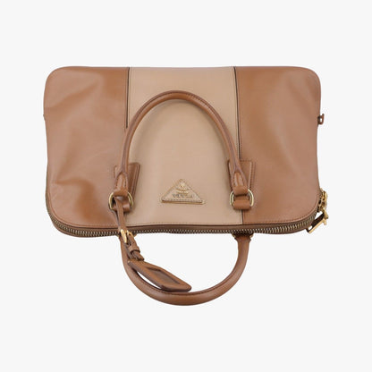 Prada Promenade Brown Beige Saffiano Leather 180 10 — view 8