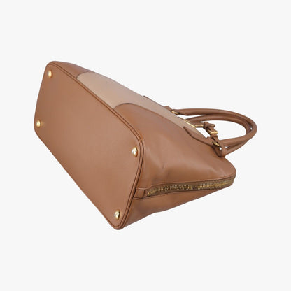 Prada Promenade Brown Beige Saffiano Leather 180 10 — view 4
