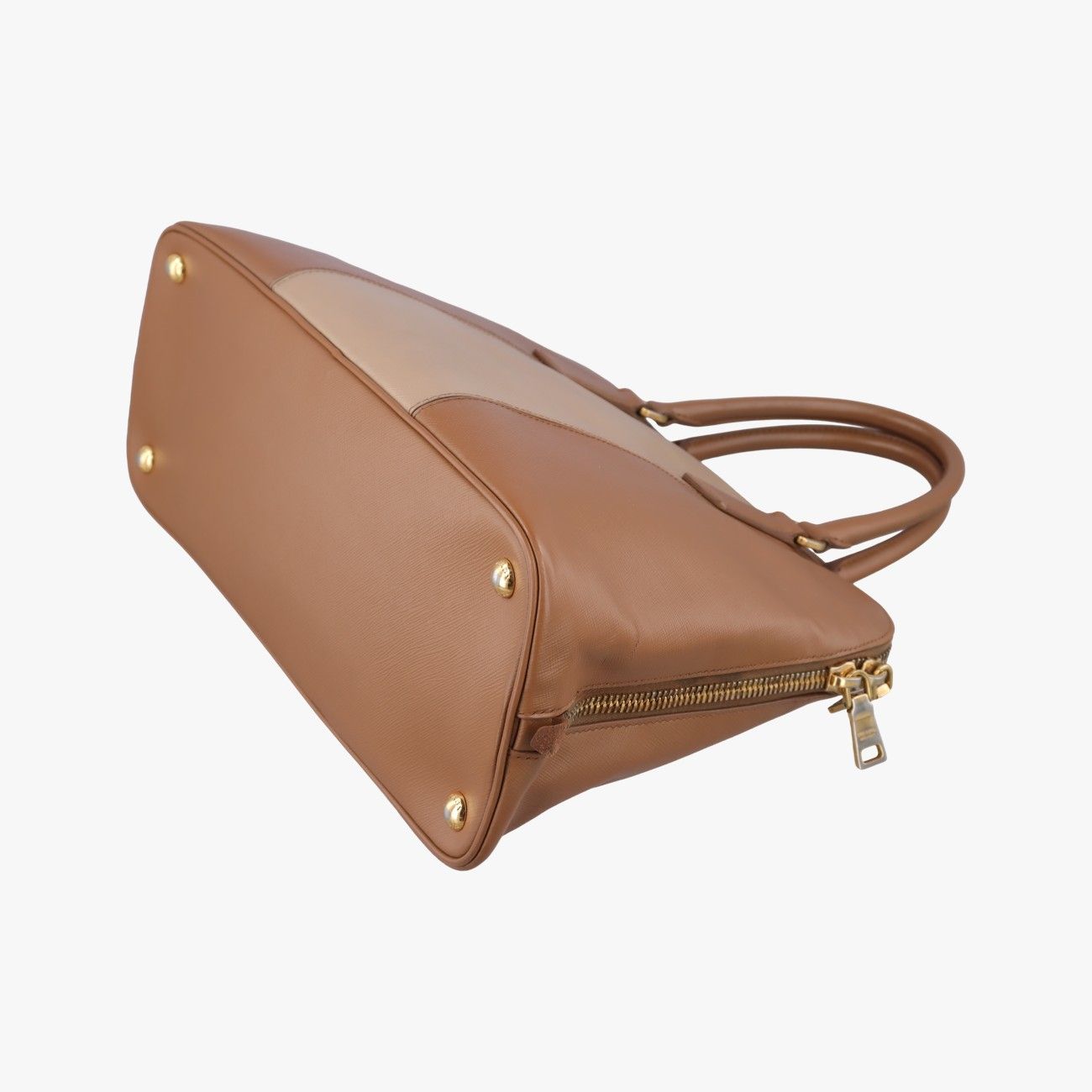 Prada Promenade Brown Beige Saffiano Leather 180 10 — view 6