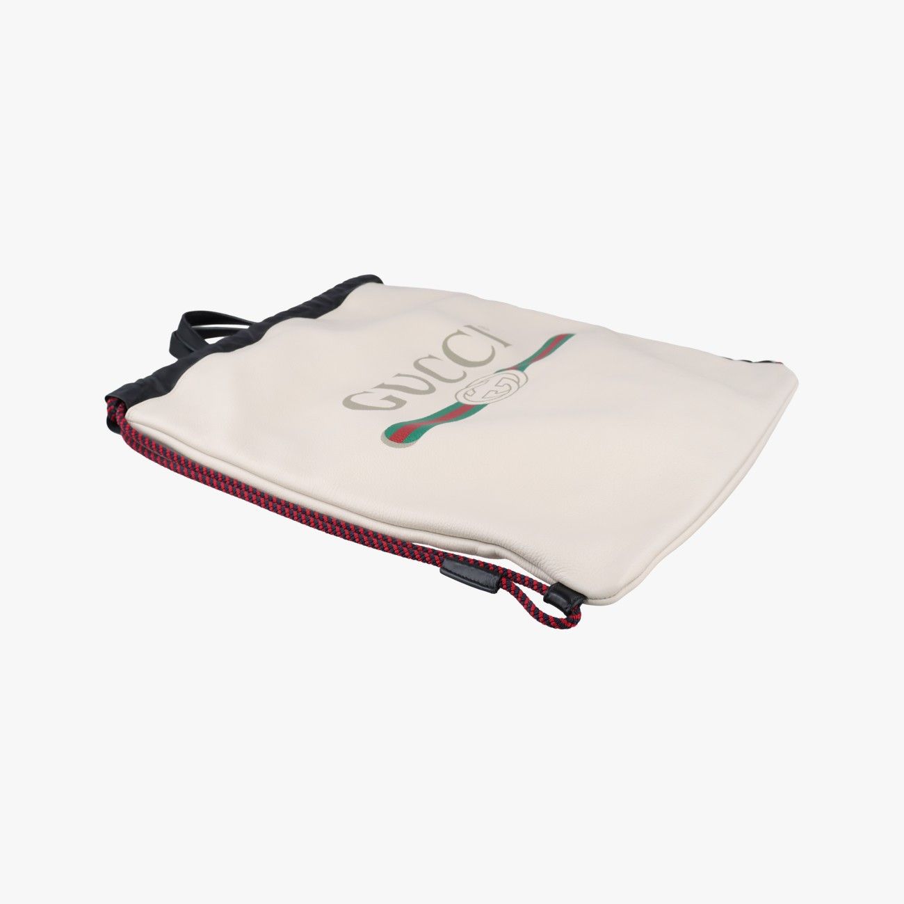Gucci Print Draw String White Leather — view 5