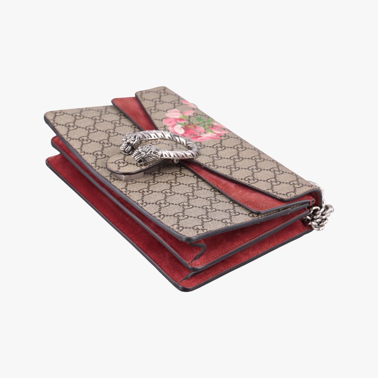 Gucci Dionysus Beige Red Multi Suede Shoulder Bag — view 4