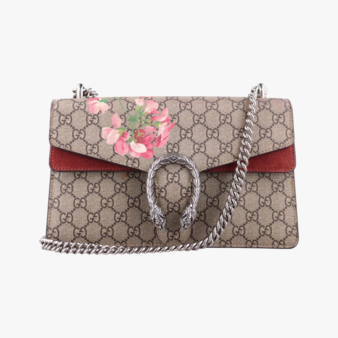 Gucci Dionysus Beige Red Multi Suede Shoulder Bag