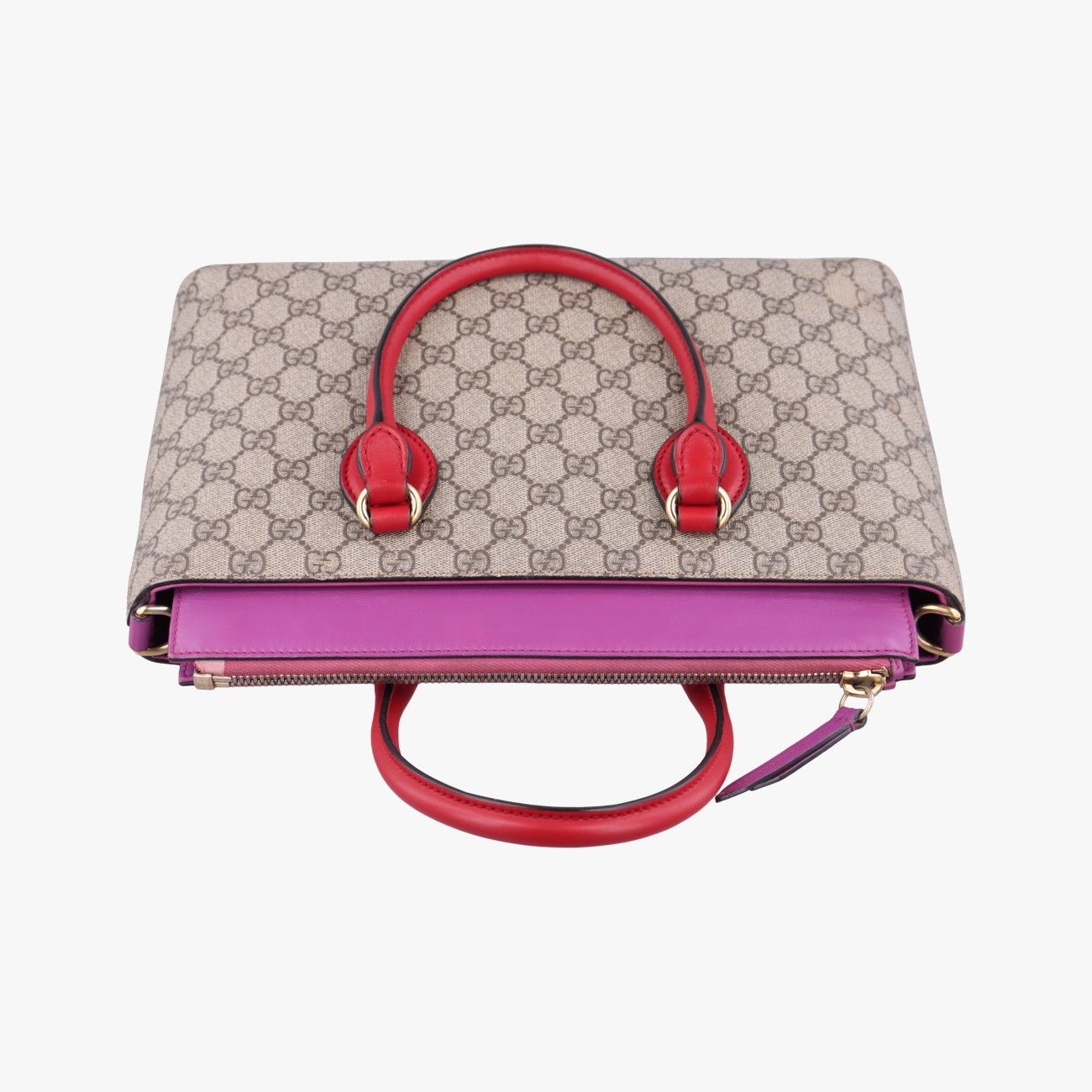 Gucci GG Supreme Beige Pink Red Leather — view 8