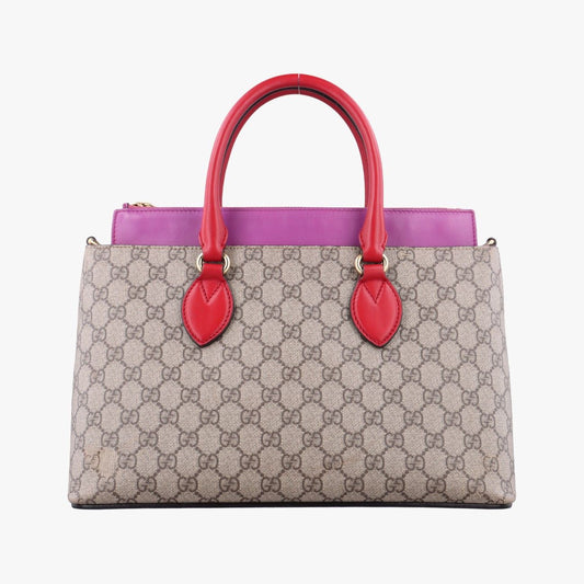 Gucci GG Supreme Beige Pink Red Leather