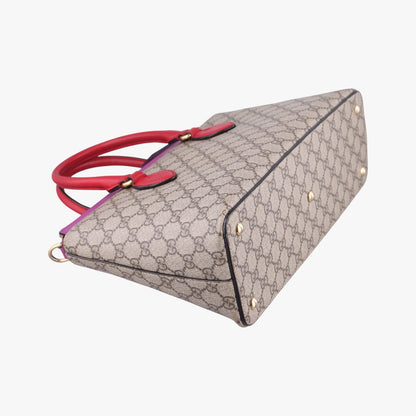 Gucci GG Supreme Beige Pink Red Leather — view 7