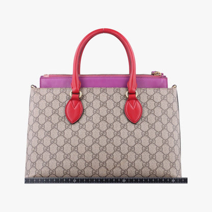 Gucci GG Supreme Beige Pink Red Leather — view 2
