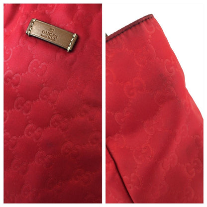Gucci GG Nylon Red Brown Gold Tote Bag — view 5