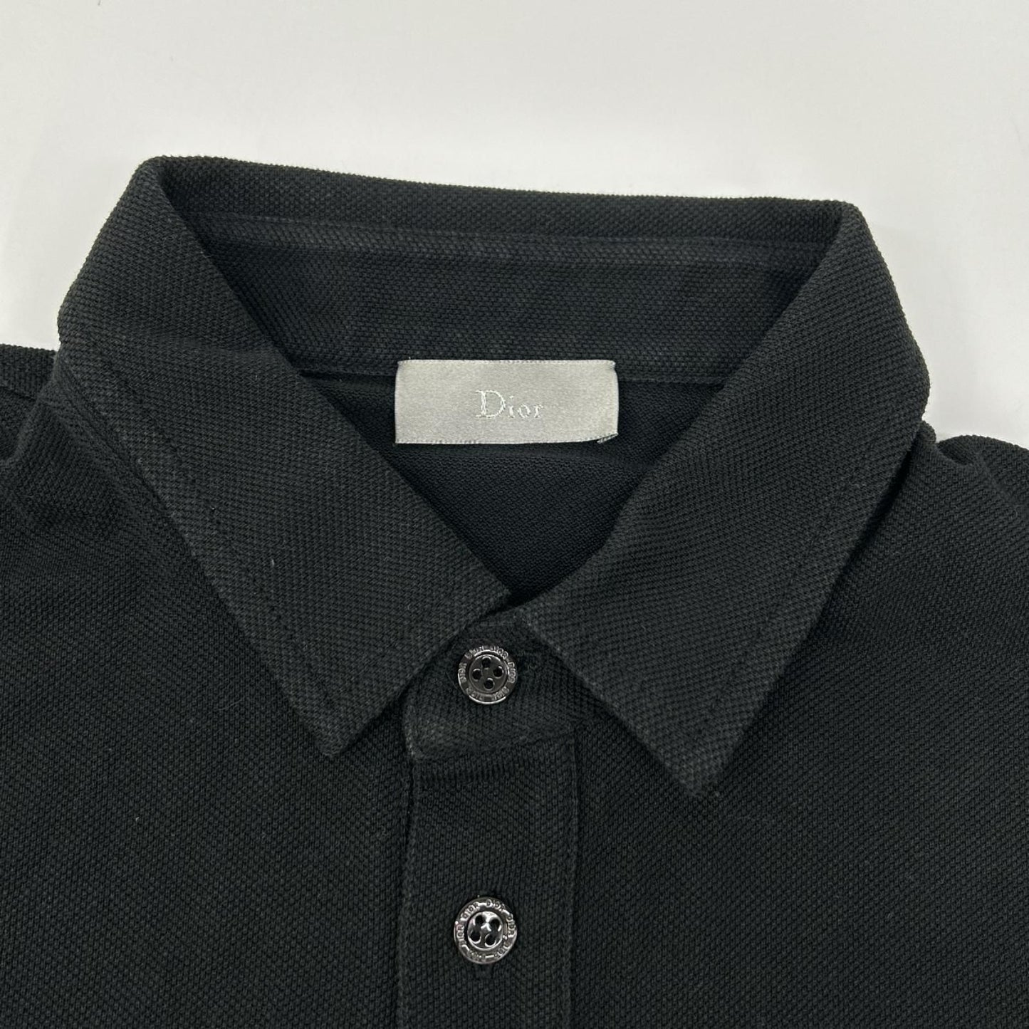 Dior Black Bee Pique Polo Shirt 46 — view 5
