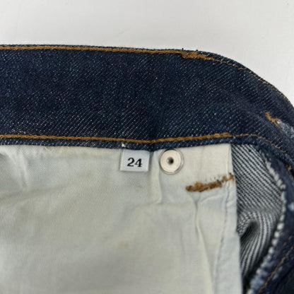 Prada Indigo Yellow Stitch Contour Fit Skinny Denim Pants 24 — view 5