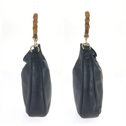 Gucci Bamboo Hobo 2-Way Black Gold Leather Shoulder Bag — view 8