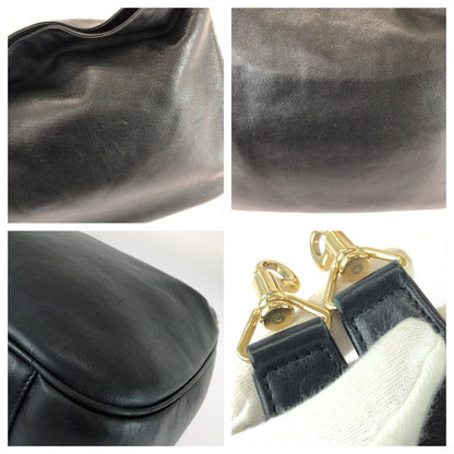 Gucci Bamboo Hobo 2-Way Black Gold Leather Shoulder Bag — view 6