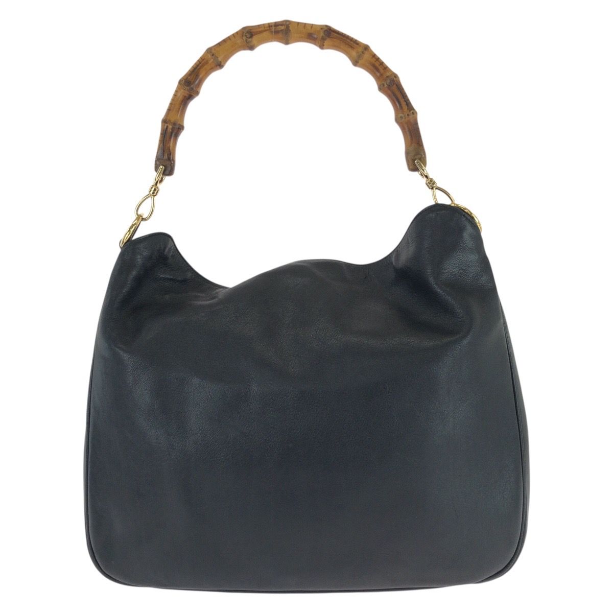 Gucci Bamboo Hobo 2-Way Black Gold Leather Shoulder Bag — view 2