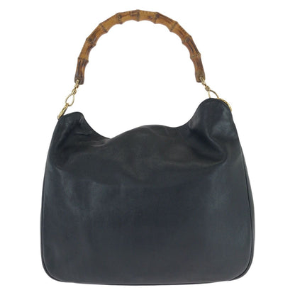 Gucci Bamboo Hobo 2-Way Black Gold Leather Shoulder Bag — view 2