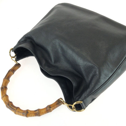Gucci Bamboo Hobo 2-Way Black Gold Leather Shoulder Bag — view 5