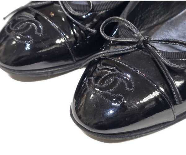 Chanel CC Logo Ribbon Ballet Shoes — view 4