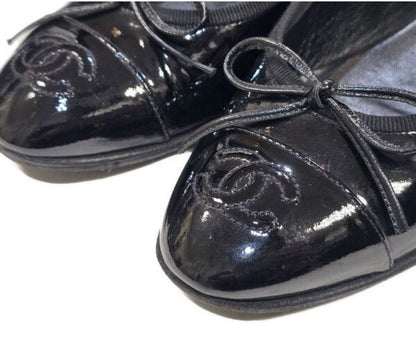 Chanel CC Logo Ribbon Ballet Shoes — view 4