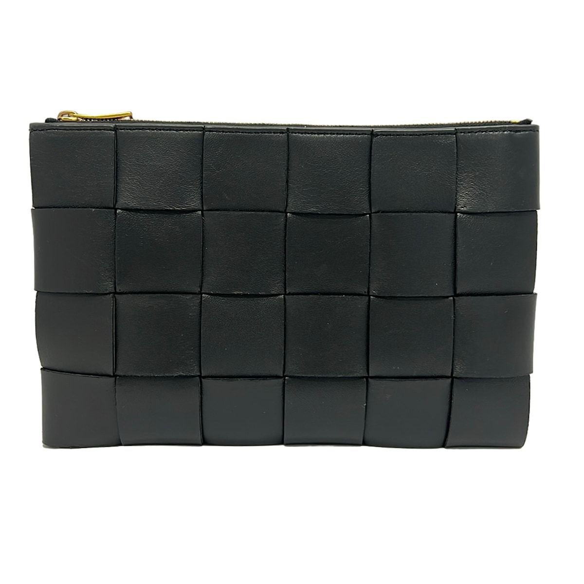 Bottega Veneta Pouch Maxi Intrecciato Black Leather