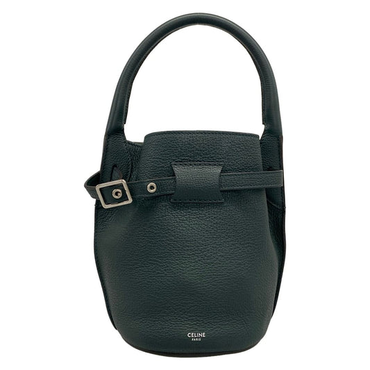 Celine Tote Bag Big Bucket Nano Dark Green Leather