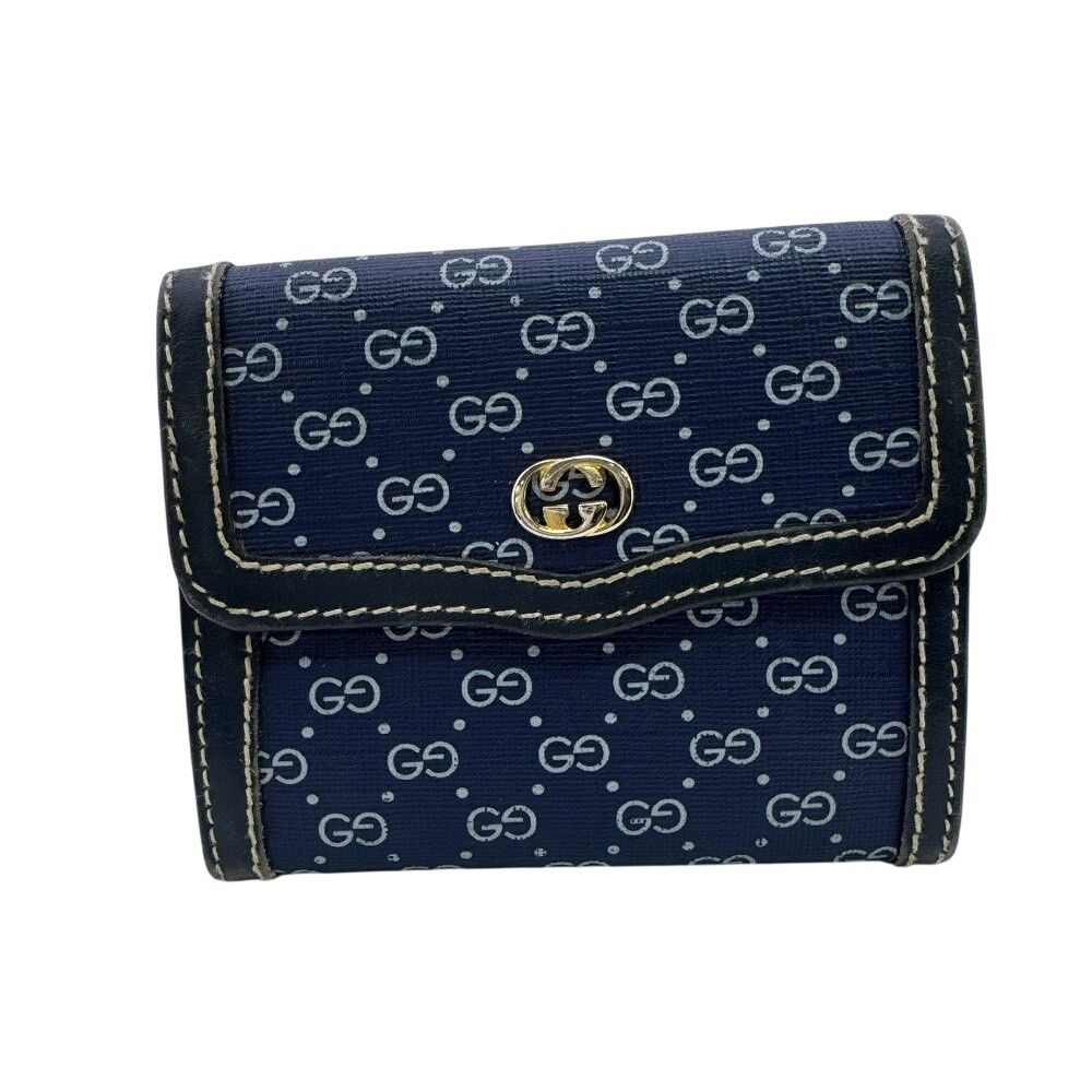 Gucci Micro GG Bifold Wallet Navy