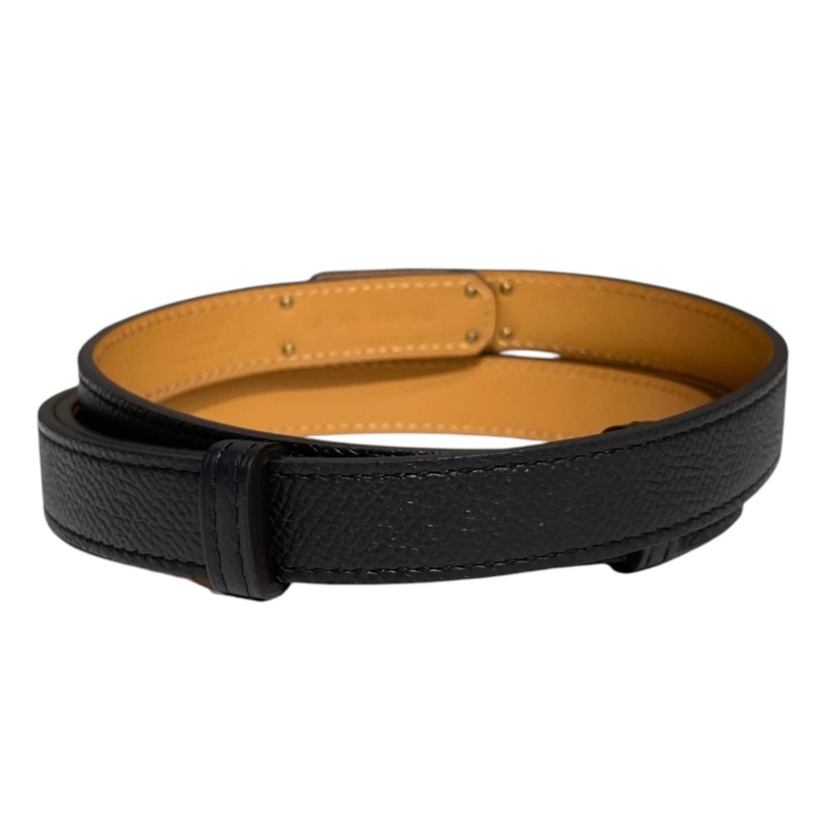 Hermes Belt Kelly 18 Epsom Buckle Noir Black Brown Gold — view 2
