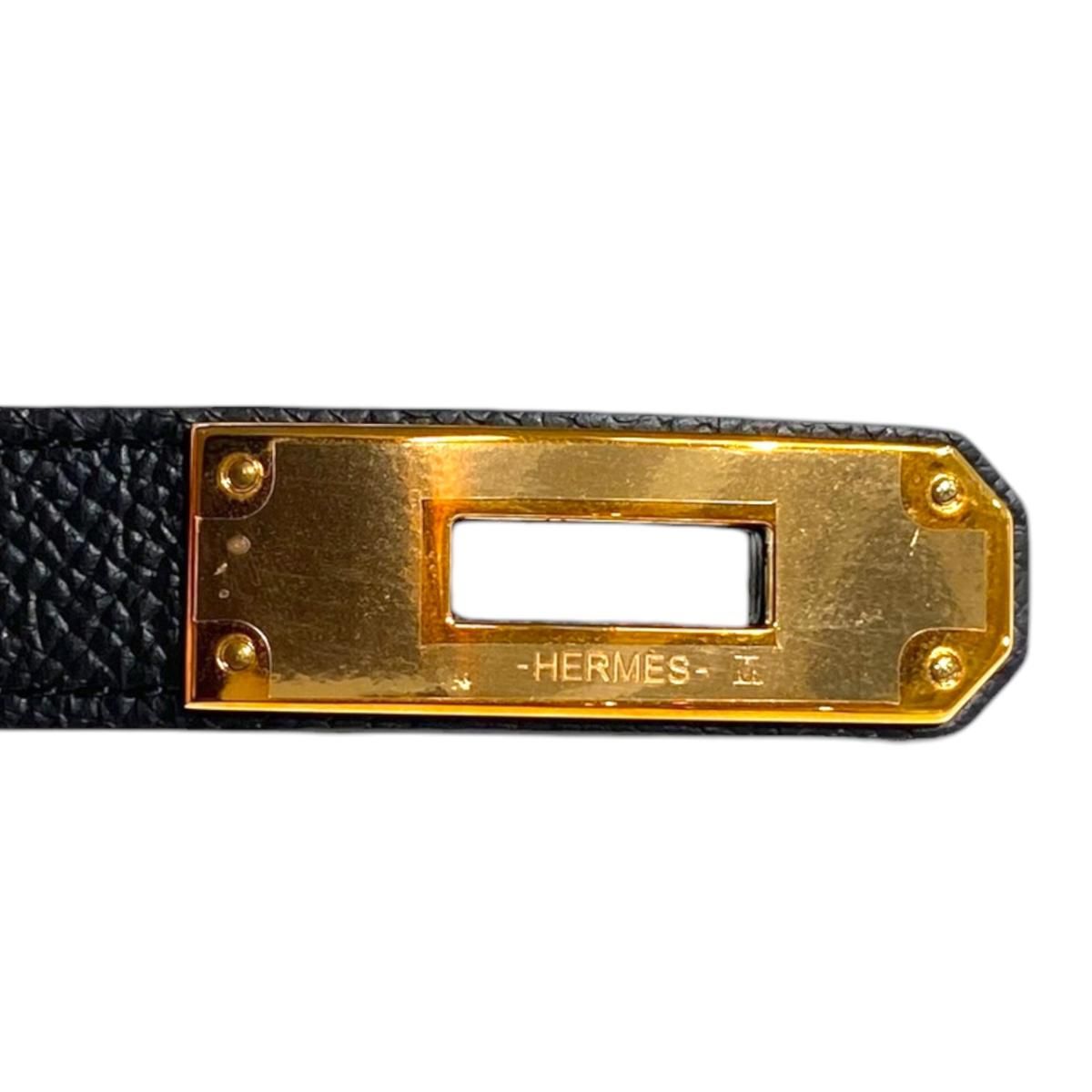 Hermes Belt Kelly 18 Epsom Buckle Noir Black Brown Gold — view 3