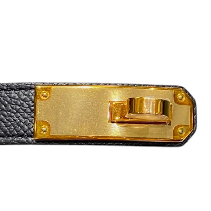 Hermes Belt Kelly 18 Epsom Buckle Noir Black Brown Gold — view 4