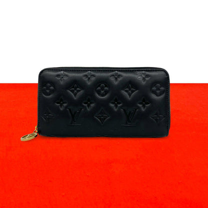 Louis Vuitton Zippy Wallet Coussin Monogram Empreinte Leather Black