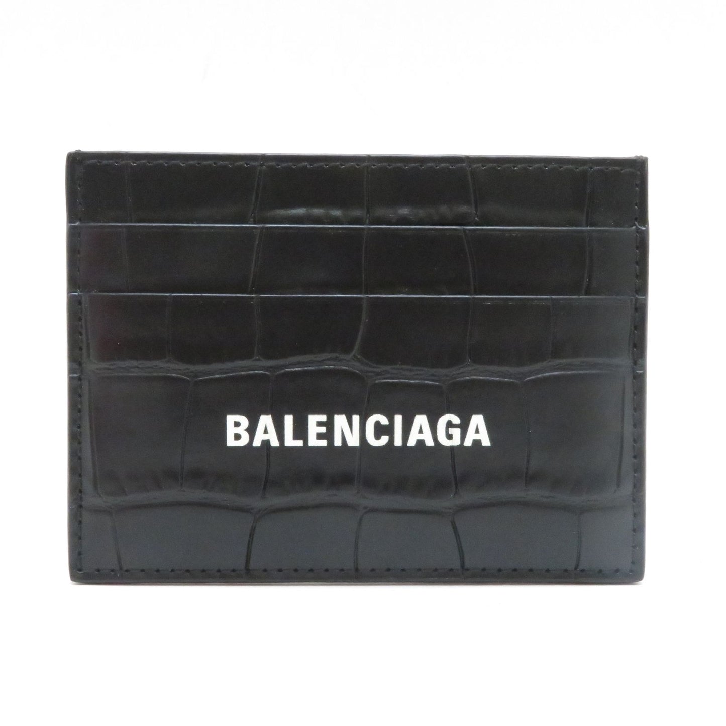 Balenciaga Cash Card Case Black Leather