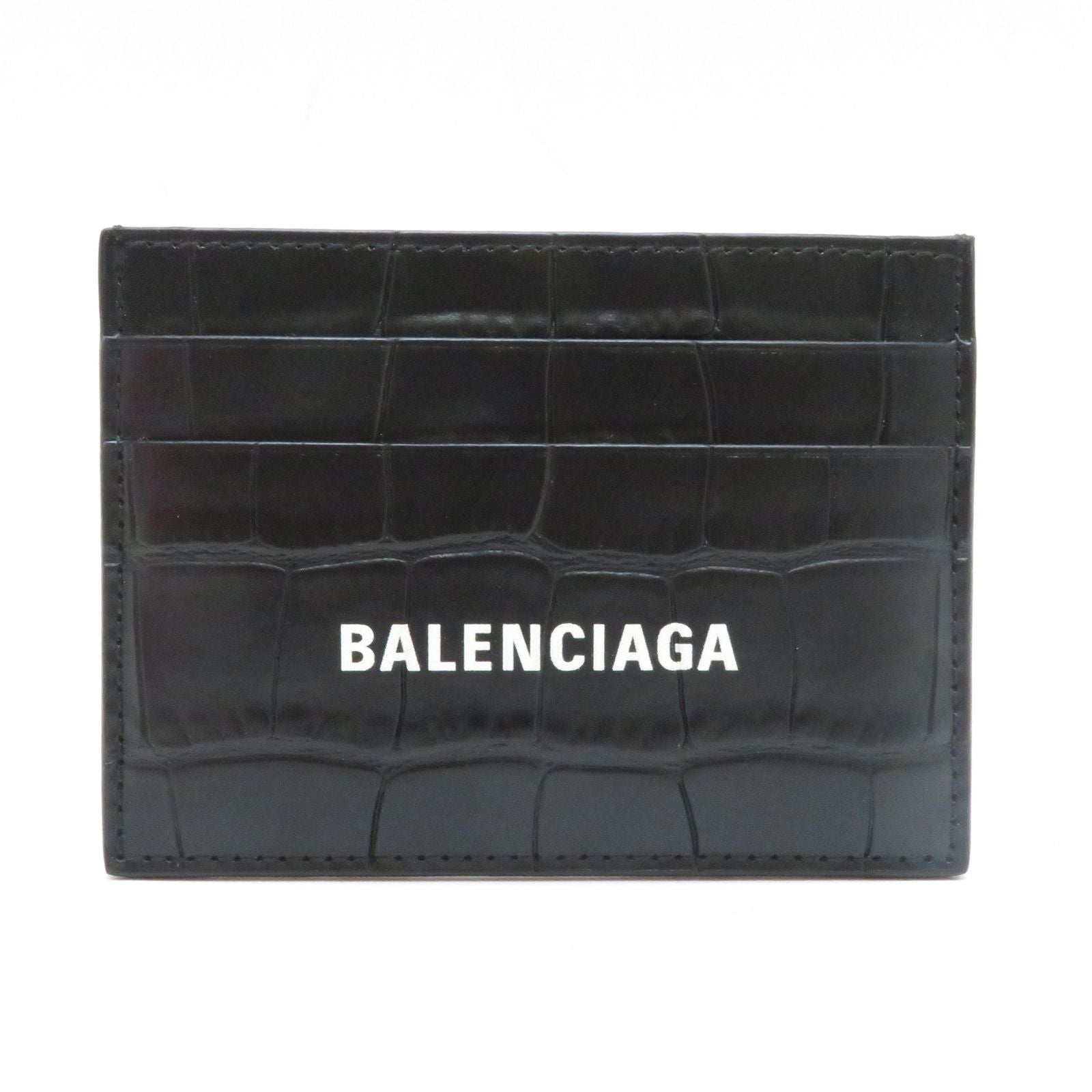 Balenciaga Cash Card Case Black Leather