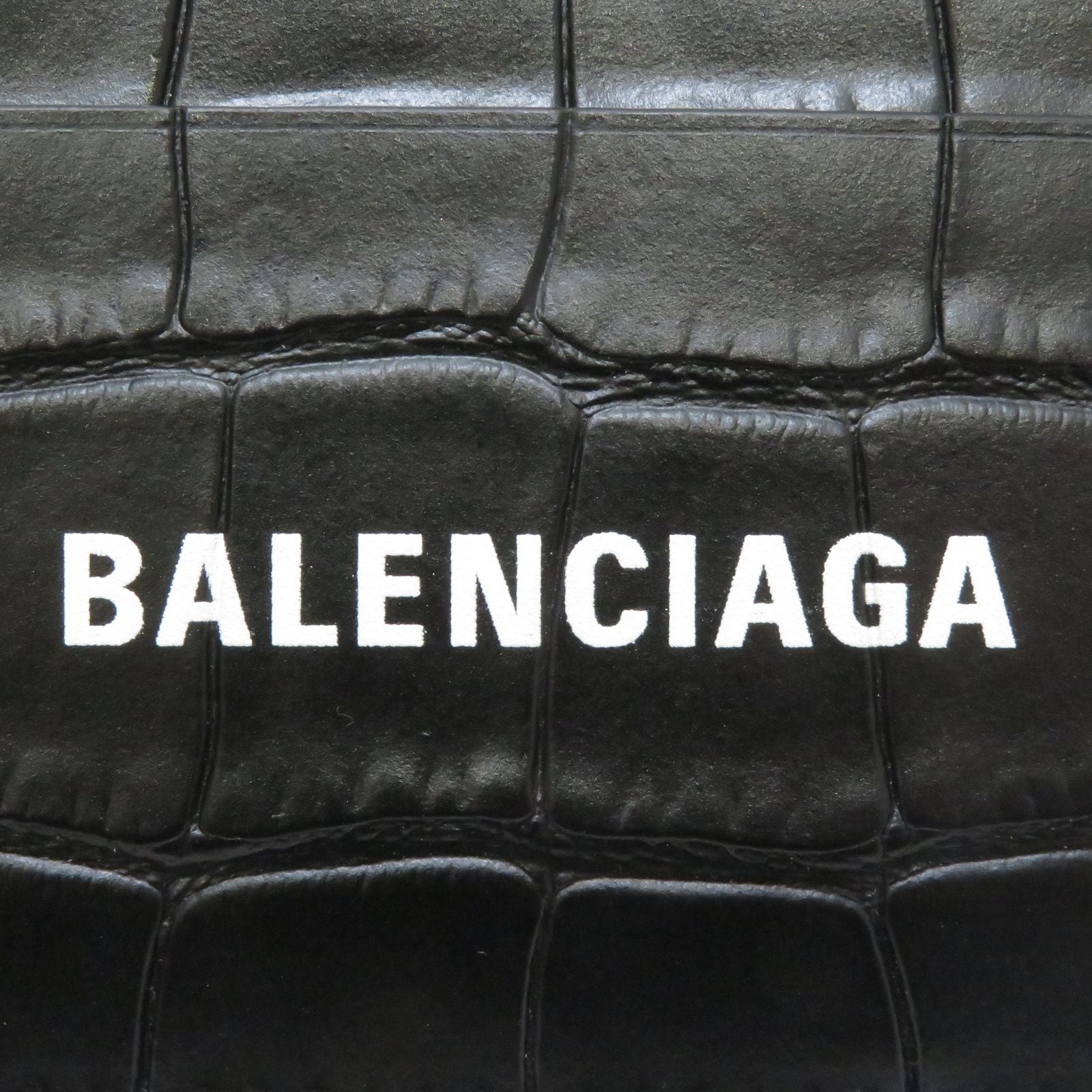 Balenciaga Cash Card Case Black Leather — view 6