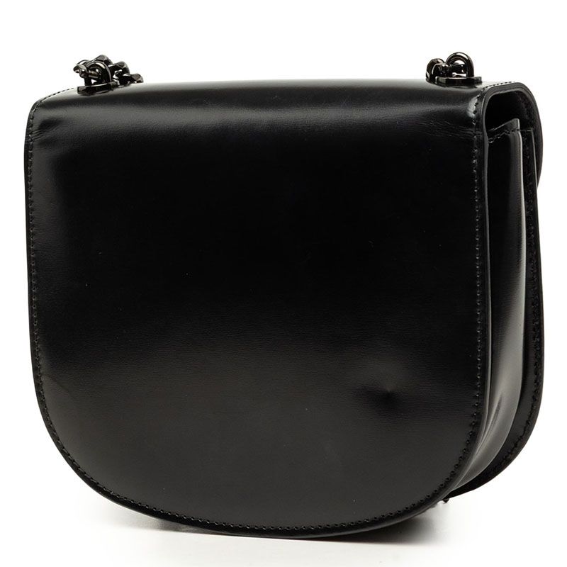 Celine Triomphe Besace Clair Chain Shoulder Bag Black Leather — view 2