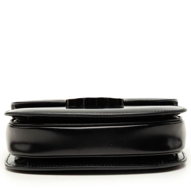 Celine Triomphe Besace Clair Chain Shoulder Bag Black Leather — view 3