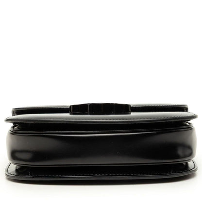 Celine Triomphe Besace Clair Chain Shoulder Bag Black Leather — view 3