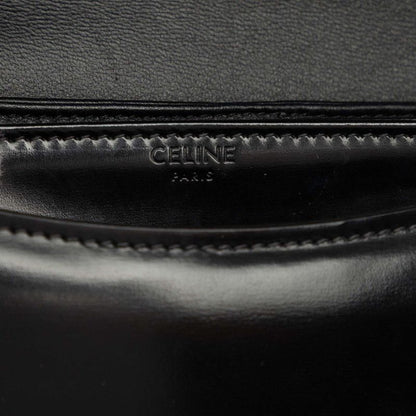Celine Triomphe Besace Clair Chain Shoulder Bag Black Leather — view 4