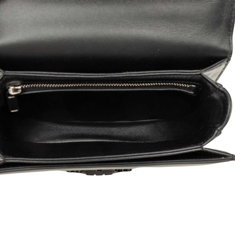 Celine Triomphe Besace Clair Chain Shoulder Bag Black Leather — view 5